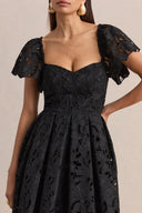 Lace Puff Sleeve Mini Dress