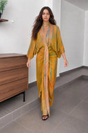 Casual Bohemian Kimono-Inspired Tie-Dye Waisted Maxi Dress