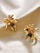 Vintage Gold Firework Statement Earrings