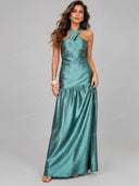 Elegant Halter Top & Drop Waist Maxi Skirt Two Piece Set