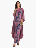Retro Tie Dye Satin Sleeveless Maxi Dress Two Piece Set