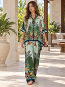 Exotic Jungle Print Batwing Sleeve Shirt