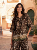 Bohemian Paisley Print Flowy Two-Piece Lounge Set