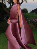 Elegant Gradient Chiffon Backless Spaghetti Strap Maxi Dress