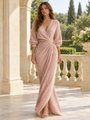 Minimalist V-Neck Knitted Maxi Dress