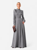 Elegant Stand Collar Long Sleeve Top & Pant Two-Piece Set