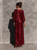 Sequin Cape Sleeve Maxi Party Dress