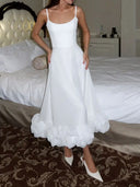 Elegant Ruffled Chiffon Midi Dress
