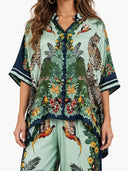 Exotic Jungle Print Batwing Sleeve Shirt