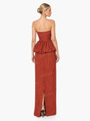 Elegant Strapless Ruched Skirt Two-Piece Set