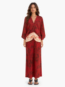 Casual Abstract Tie-Dye Kimono Sleeve Maxi Dress