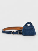 Mini Suede Bag Charm Belt