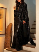 Elegant Gold Dot Print Robe Two-Piece Set