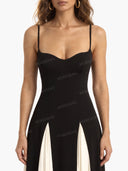 Elegance Panelled Tulle A-line Slip Maxi Dress