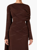 Pleated Ribbon Design Maxi Dress