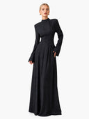 Elegant Stand Collar Long Sleeve Top & Pant Two-Piece Set