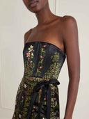 Exquisite Printed Satin Maxi Dress