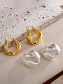 Sculptural Twisted Gold Hoop Earrings