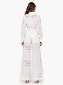 Elegant Eyelet Embroidered Wide-Leg Jumpsuit