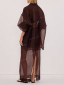 Sheer Organza Shirt & Skirt Two-Piece Set