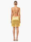 Exquisite Halter Layered Fringe Mini Dress
