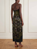 Exquisite Printed Satin Maxi Dress