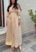 Minimalist Pleated Waist Maxi Dress