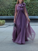 Elegant Sheer Chiffon Maxi Dress