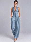 Tailored Vest & Wide Leg Pants Set