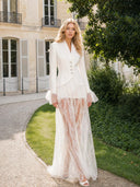 Elegant White Lace Two-Piece Set