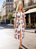 Geometric Print Shirt Dress