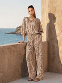 Baroque Floral Print Two-Piece Set