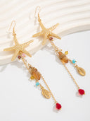 Vintage Starfish Charm Drop Earrings