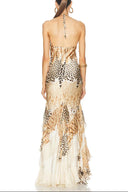 Leopard-printed Sling Maxi Dress