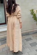 Minimalist Pleated Waist Maxi Dress