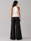 Elegant Fringe Draped Top & Mini Shorts Two-Piece Set
