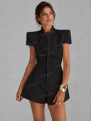 Structured Short Sleeve Tailored Romper