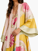 Exquisite Satin Floral Print Loose-fitting Maxi Dress