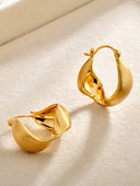 Sculptural Twisted Gold Hoop Earrings