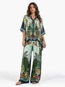 Exotic Jungle Print Batwing Sleeve Shirt