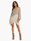 Ruffle Hem Bohemian Knit Mini Dress