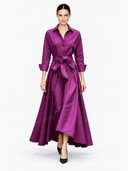 Minimalist Lace-up Design Long Sleeve Maxi Dress