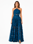 Exquisite Lace Cami Crop Top & High-Waist A-Line Maxi Skirt Two-Piece Set