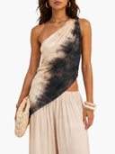 Off-Shoulder Printed Top And Bloomers Set