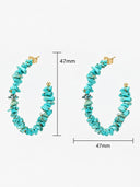 Natural Turquoise Hoop Earrings