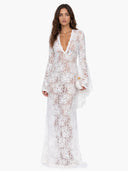 Elegant Lace Bell Sleeve Maxi Dress