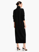 Elegant Knit High-Neck Loose Midi Dress