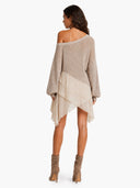 Ruffle Hem Bohemian Knit Mini Dress