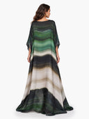 Elegant Gradient Print Kaftan Maxi Dress