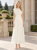Elegant Sleeveless Ruched Chiffon Maxi Dress